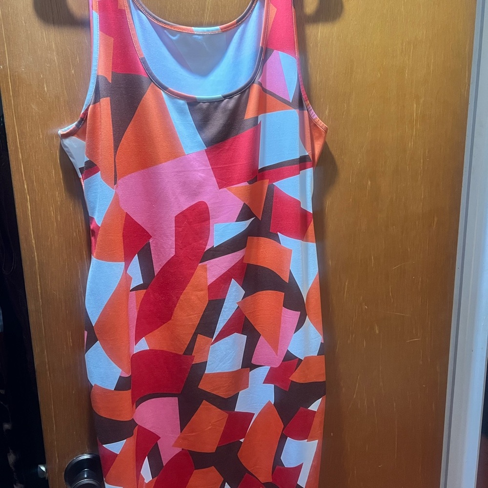 Colorful Geometric Print Dress